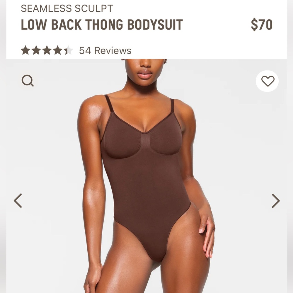 SKIMS seamless sculpt low back thong bodysuit brown